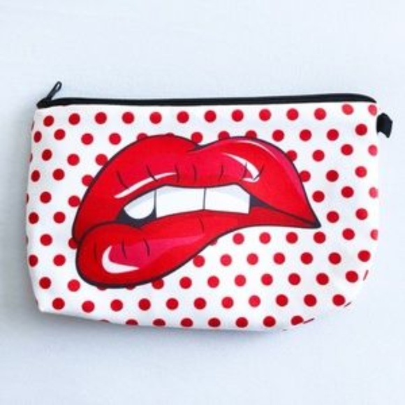 Juicy Red Lip Drawstring Bag 15"x12.5" NWOT! - Picture 3 of 5